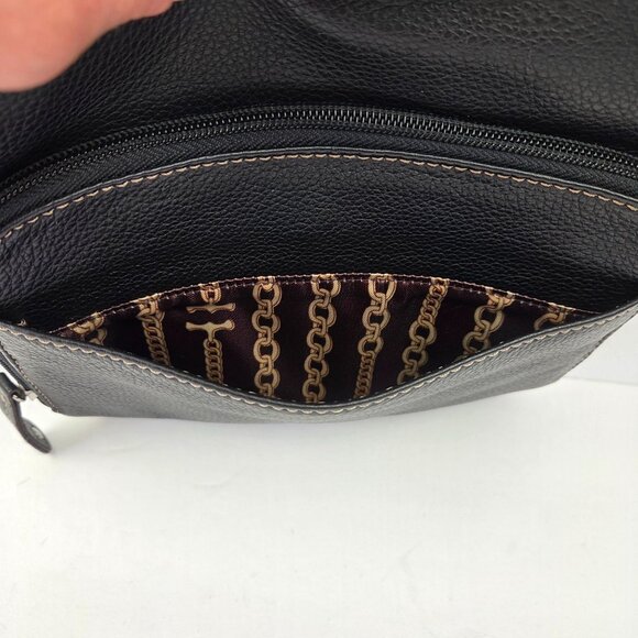 Tignanello Black Pebbled Leather Crossbody Bag With Multiple Pockets - Picture 8 of 16